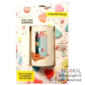 SET DE 2 PLACAS CAKE SORPRESA TAMAO MINI 2 x 1